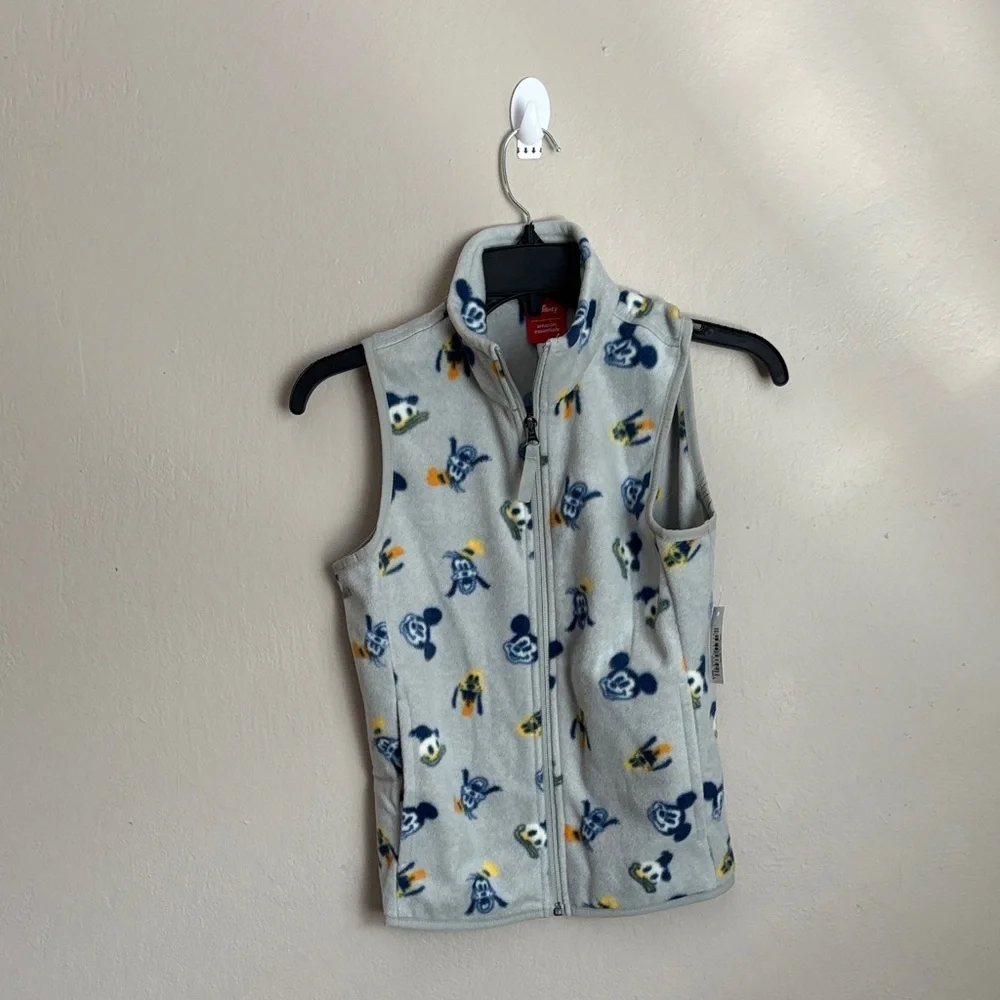 Disney Amazon Essentials Boys Gray Fleece Vest with Mickey & friends size M